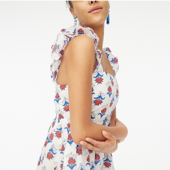 J.Crew Factory Squareneck Cotton Midi Dress Size 8 - Picture 6 of 9